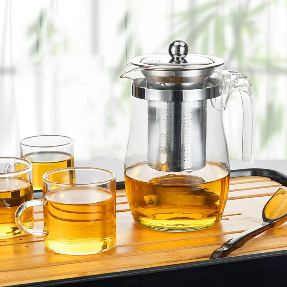Chaleira de Vidro com Infusor em Aço Inox - 900ml