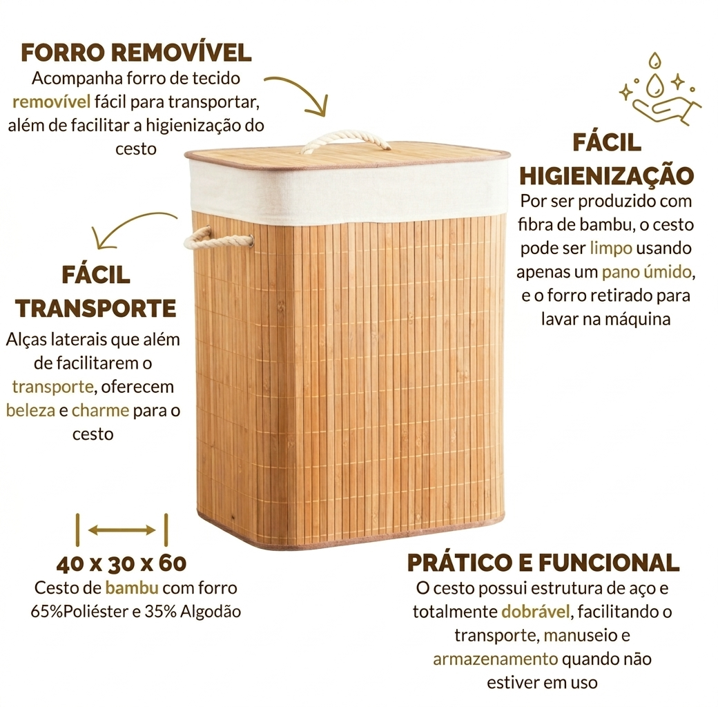 Cestinho Bambu Lulu Artesanal