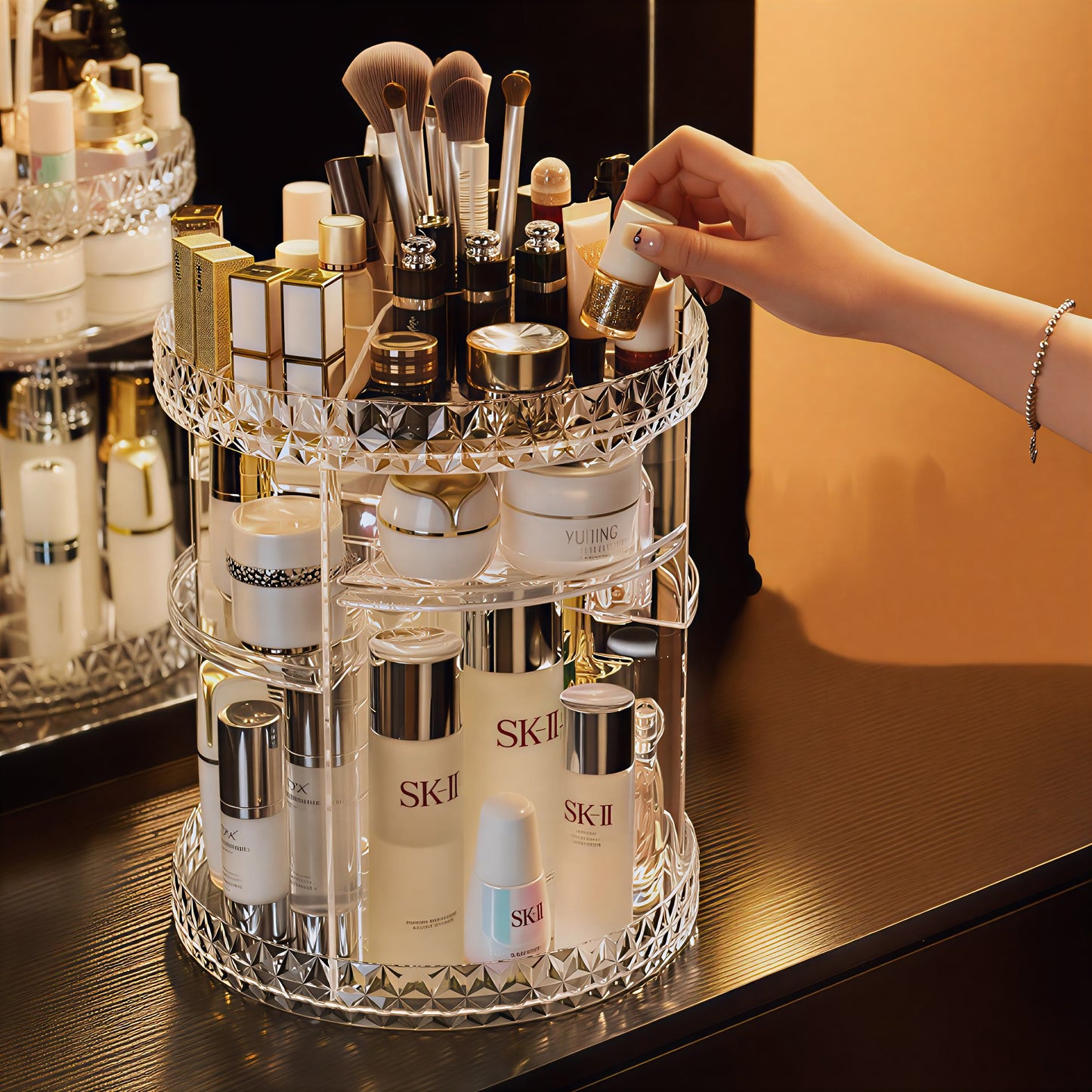 Organizador de Cosméticos e Maquiagem Acrílico 360º